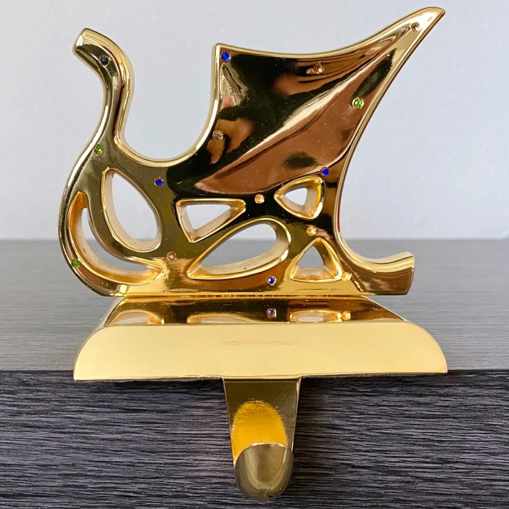 Pier 1 Gold Tone Christmas Stocking Holders